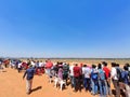 Aviation enthusiasts at aerobatic show in Aero India 2023 held in Bangalore in Yelhanka Airforce Base