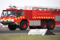 Aviation fire truck on airport runway Royalty Free Stock Photo
