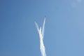 Aviation group `Russian knights` show aerobatics on SU-27 at the air show