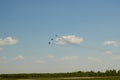 Aviation group `Swifts` on the MiG-29 demonstrates aerobatics at an Airshow Royalty Free Stock Photo