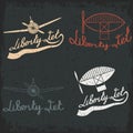 aviation grunge labels set