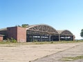 Aviation hangars of the old German airfield Noitif. Baltiysk, Kaliningrad region Royalty Free Stock Photo