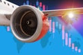 Aviation Industry in Crisis With Business Chart background