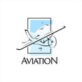 Aviation Logo Design Cartoon Badge Style Royalty Free Stock Photo