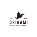 Aviation logo design with using icon of origami bird Royalty Free Stock Photo