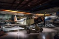 aviation museum, showcasing the history of aviation with vintage planes and artifacts