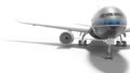 Aviation passenger plane isolated 3d render on white background with shadow