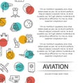 Aviation poster concept with outline icons