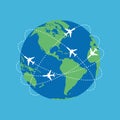 Aviation routes around the world