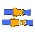 Aviation seat belt icon, icon cartoon