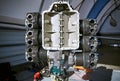 Aviation six-cylinder boxer engine air cooling shot for repair. Royalty Free Stock Photo