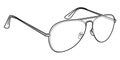 Aviator frame glasses fashion accessory illustration. Sunglass 3-4 view for Men, women, unisex silhouette style flat rim