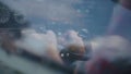 Aviator hands holding steering wheel starting plane preparing to flight closeup