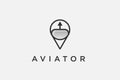 Aviator logo design. aviation training center. club. game . application. sport.pilot helmet icon for aviator logo design template