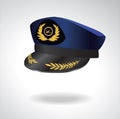 Aviator Peaked cap of the pilot. Civil aviation and air transport. Royalty Free Stock Photo