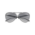 Aviator sunglasses with gray tinted lenses, thin metal frame and double bridge. Stylish unisex eyewear. Colorful flat