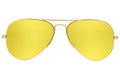 Aviator yellow sunglasses isolated Royalty Free Stock Photo