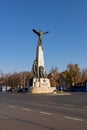 Monument to the Heroes of the Air - Aviatorilor statue in Bucharest, Romania Royalty Free Stock Photo