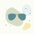 Aviators glasses vector icon. Pilot`s glasses. Sunglasses protect from the sun on multicolored background