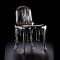 Avicii-inspired Liquid Metal Chair: Dark, Brooding, And Contemporary Design Royalty Free Stock Photo