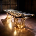 Avicii-inspired Liquid Metal Table With Gold And Glass