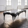 Avicii-inspired Liquid Metal Table: Haunting Structures And Dripping Paint