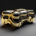 Avicii-inspired Ottoman: Gold Molded Modern Furniture With Liquid Metal Design