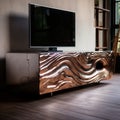Avicii Inspired Tv Stand With Copper Textured Panels