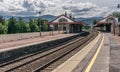 Aviemore train station platform on a summers day