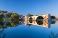 Avignon Bridge with Popes Palace in Provence, France Royalty Free Stock Photo