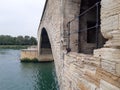 Avignon city detail of old historic bridge in Provence France Royalty Free Stock Photo