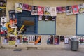 The Avignon Festival Le Festival d`Avignon, street view with spectacle dramatique posters on the wall