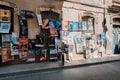 The Avignon Festival Le Festival d`Avignon, street view with spectacle dramatique posters on the wall