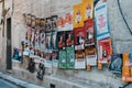 The Avignon Festival Le Festival d`Avignon, street view with spectacle dramatique posters on the wall