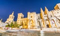 AVIGNON, FRANCE - JULY 20, 2014: Torists in main square at night Royalty Free Stock Photo