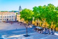 AVIGNON, FRANCE, JUNE 18, 2017: People are strolling on place du Palais in Avignon, France