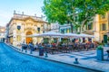 AVIGNON, FRANCE, JUNE 19, 2017: Sunset view of Place Crillon in Avignon, France