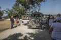 Avignon, France, June 26, 2019: Tourist vehicle in the old city of Avignon