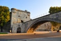 Old stone bridge over the river in the city of Avignon in France Royalty Free Stock Photo