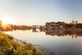 Avignon old bridge during sunset in Provence, France Royalty Free Stock Photo