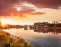 Avignon old bridge during sunset in Provence, France Royalty Free Stock Photo