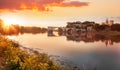 Avignon old bridge during sunset in Provence, France Royalty Free Stock Photo