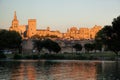 Avignon with Popes Palace during sunset in Provence, France Royalty Free Stock Photo