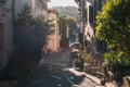 Narrow city streets with typical Mediterranean architecture