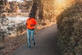 Young french woman of afro american appearance on her morning run