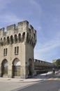 Avignon, 10th september: The City Wall Ramparts with Porte de L` Oulle Tower of Old Town of Avignon in Provence France