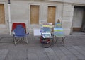 Avignon, 10th september: Painting Stand in Place du Palais des Papes from Avignon Popes Site in Provence France