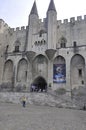 Avignon, 10th september: Palais des Papes or Palace of Popes building Courtyard from Avignon Popes Site in Provence France