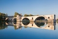 Avignon, famous bridge with Rhone river against blue sky in Provence, France Royalty Free Stock Photo