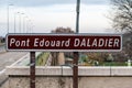 Avignon, Vaucluse, France - Sign of the Edouard Daladier bridge